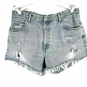 Wrangler High Waist Distressed Jean Shorts Size 18